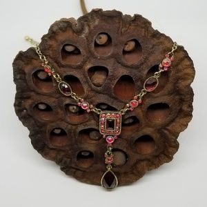 Vintage Art Deco Simulated Garnet Necklace by AVON